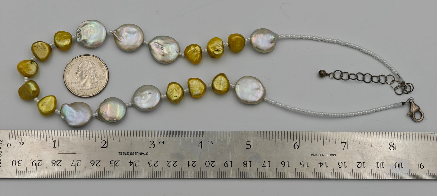 Freshwater Gold and Coin Pearl Princess Necklace