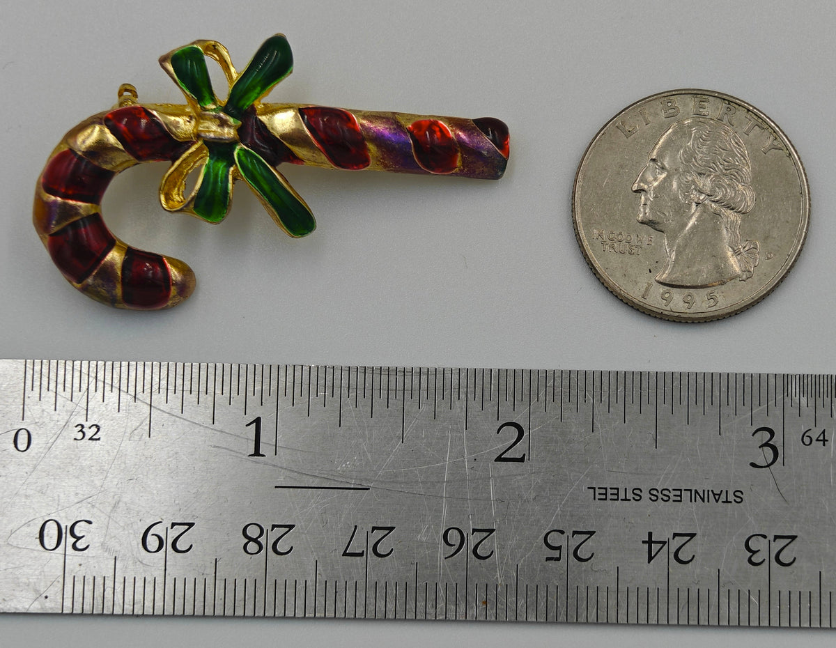 Candy Cane Christmas Brooch / Pin