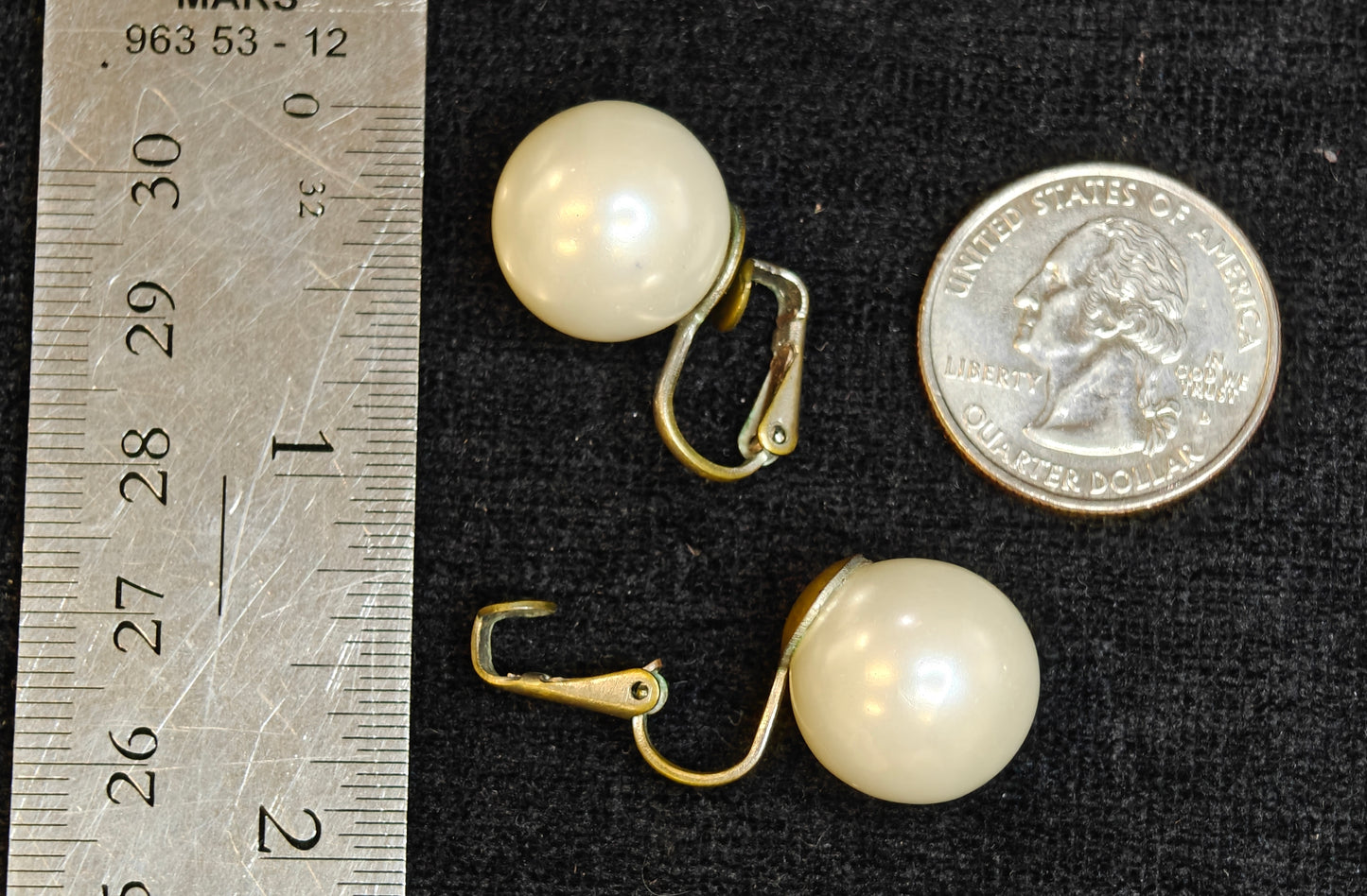 Large Cultured Pearl Clip-On Earrings - Vintage Pearl Jewelry