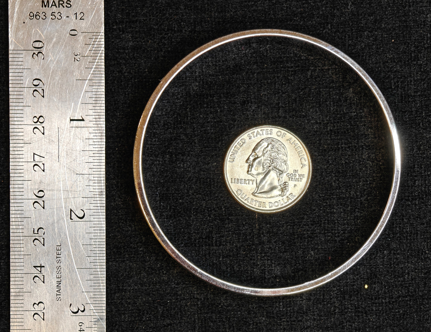 Black and Chrome Bangle - Vintage