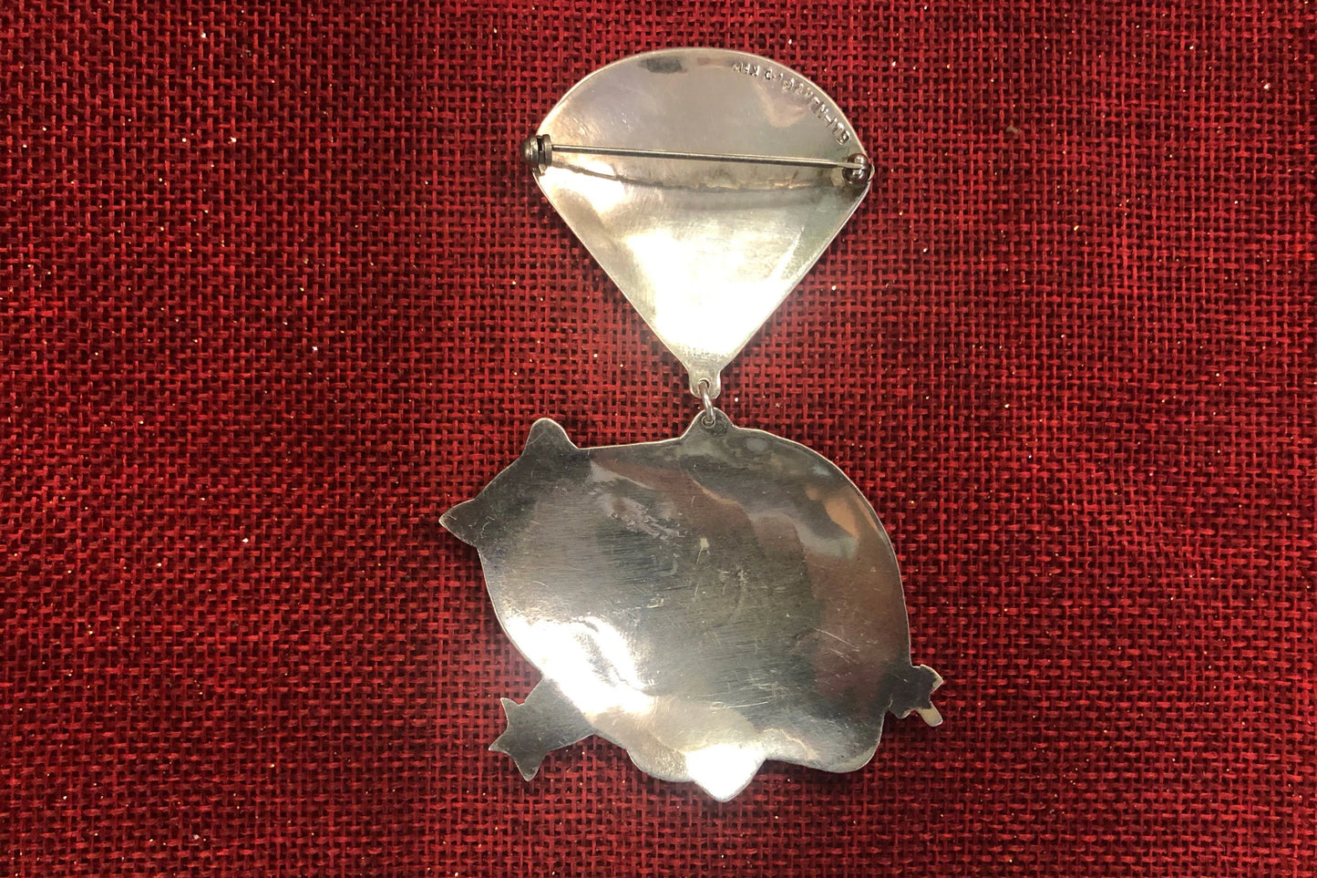 Unique Hippo And Balloon Mexico Silver Taxco 925 Brooch - Vintage
