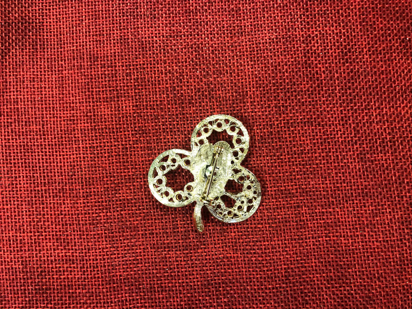 Leprechaun Clover Pin/Brooch Green and Gold