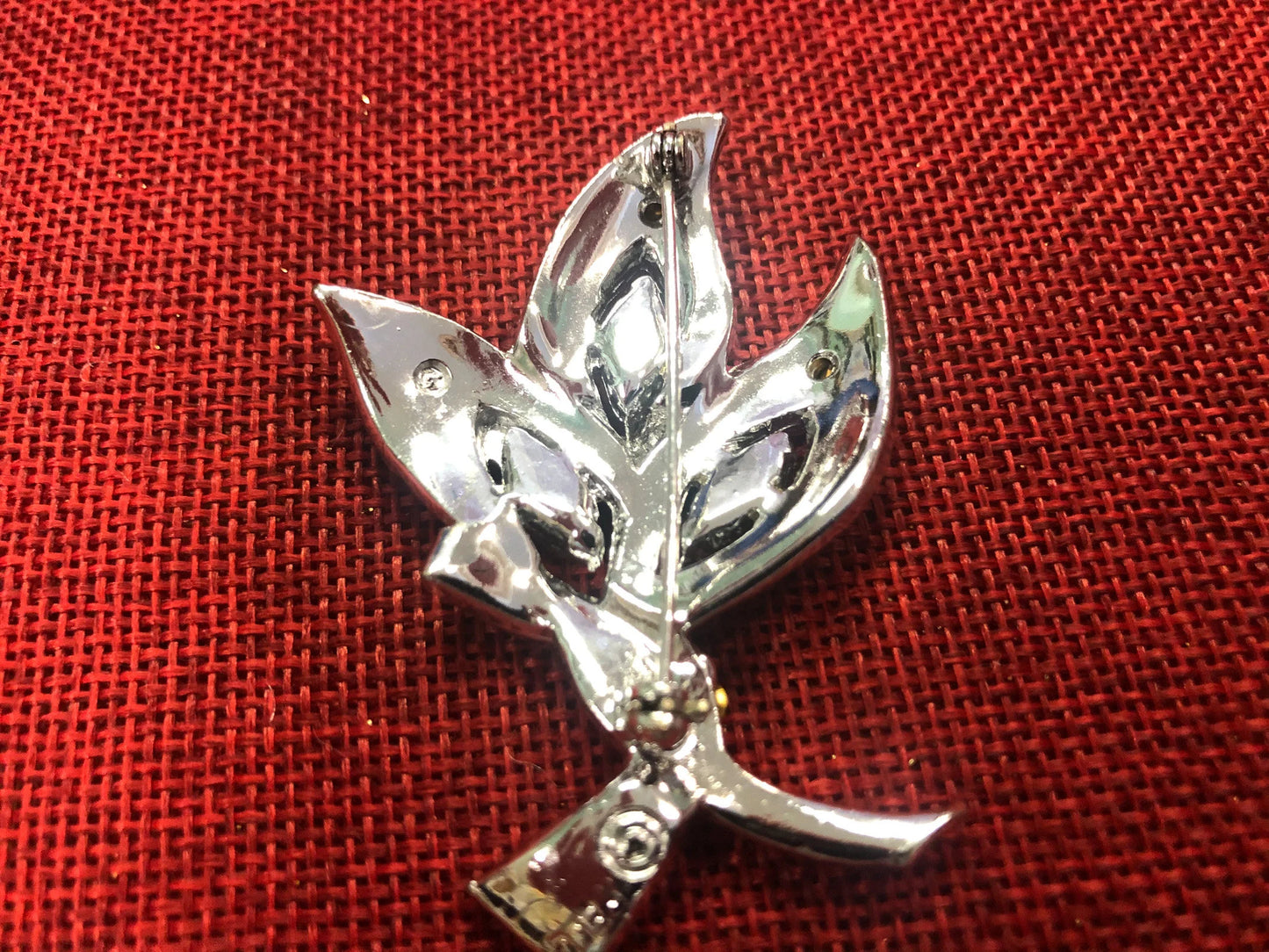 White Rhinestone Pin/Brooch - Vintage
