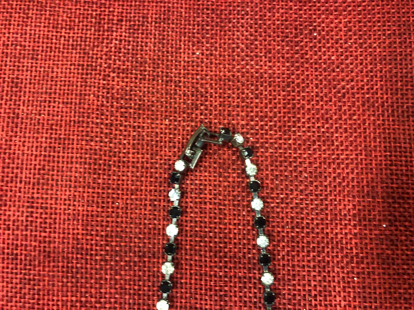 Black and White Rhinestone V-Necklace
