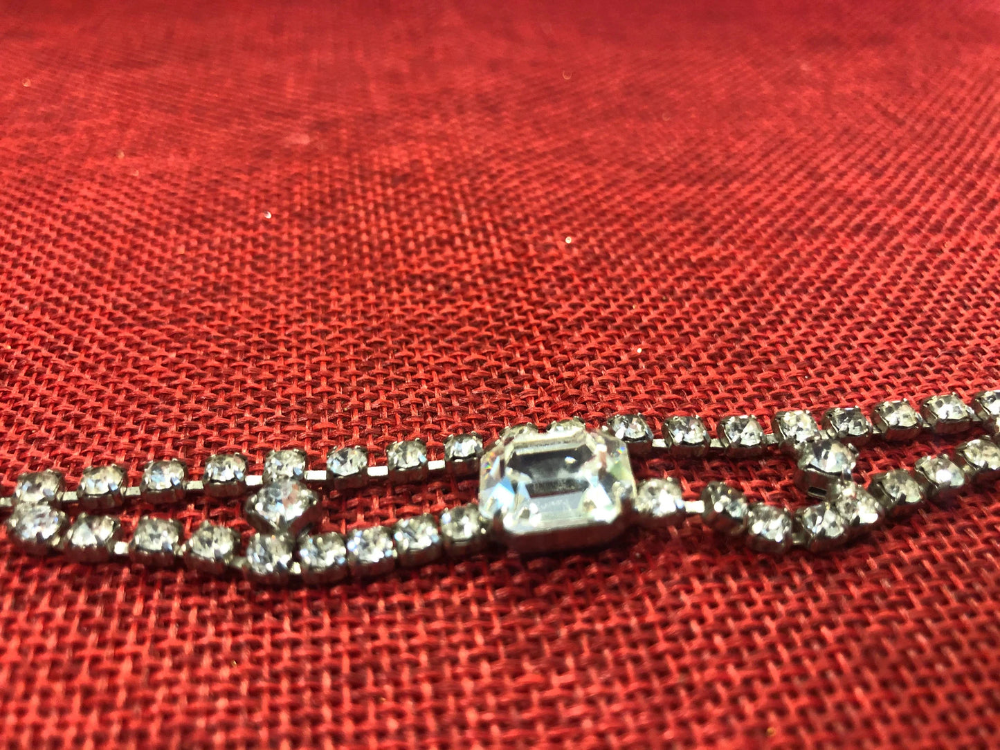 Rhinestone Necklace With Clasp - Vintage