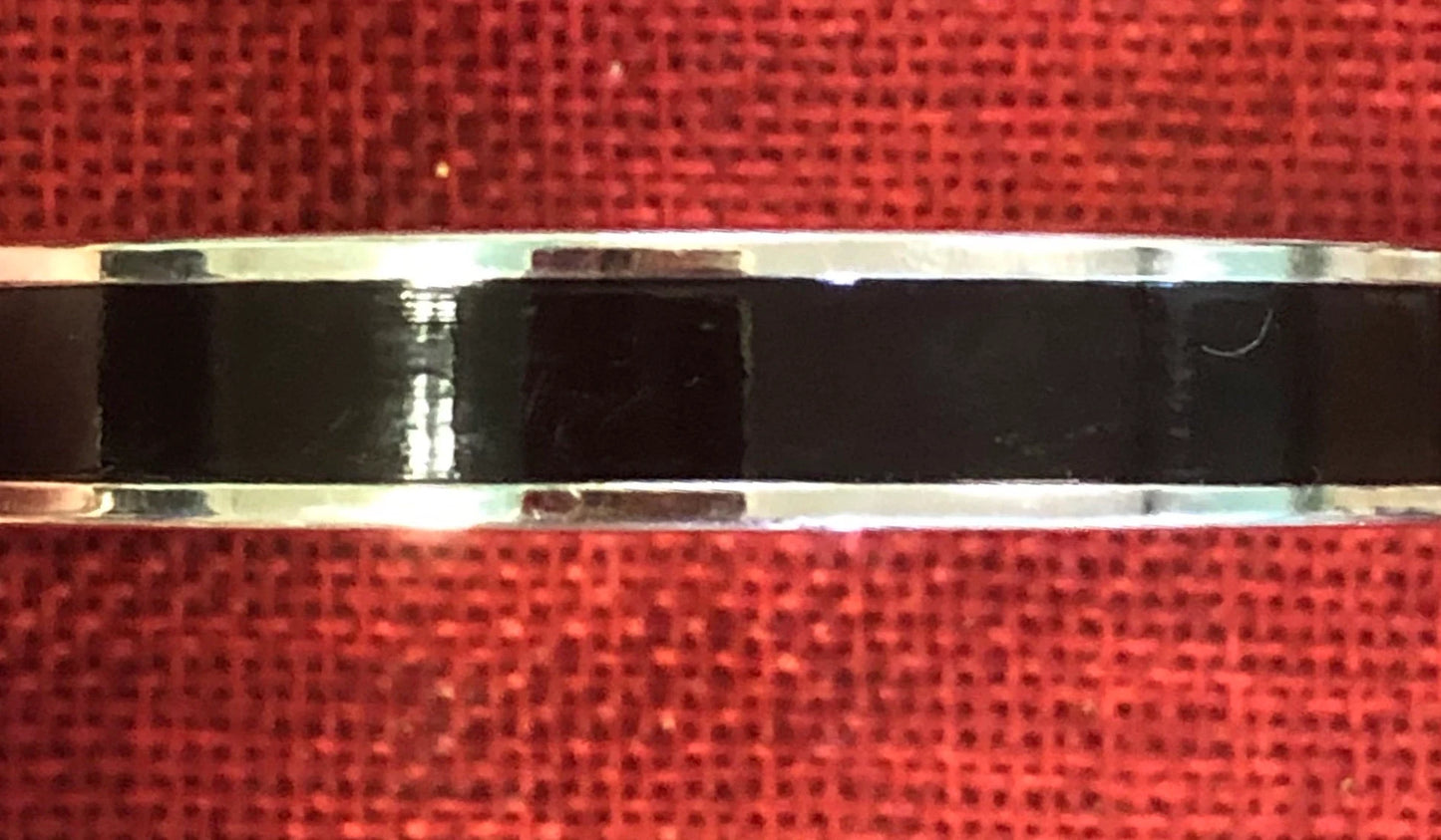 Black and Chrome Bangle - Vintage