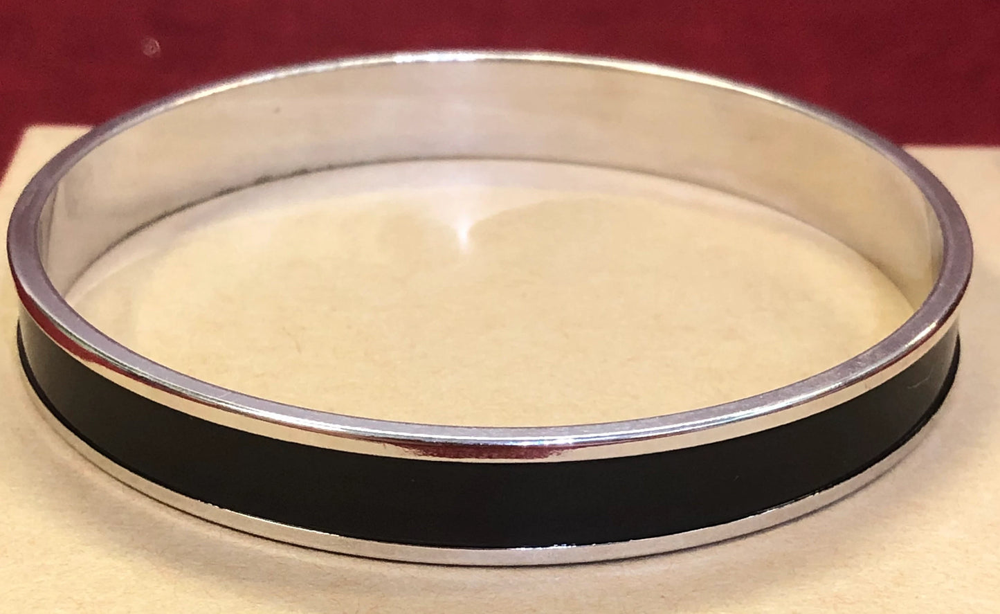 Black and Chrome Bangle - Vintage