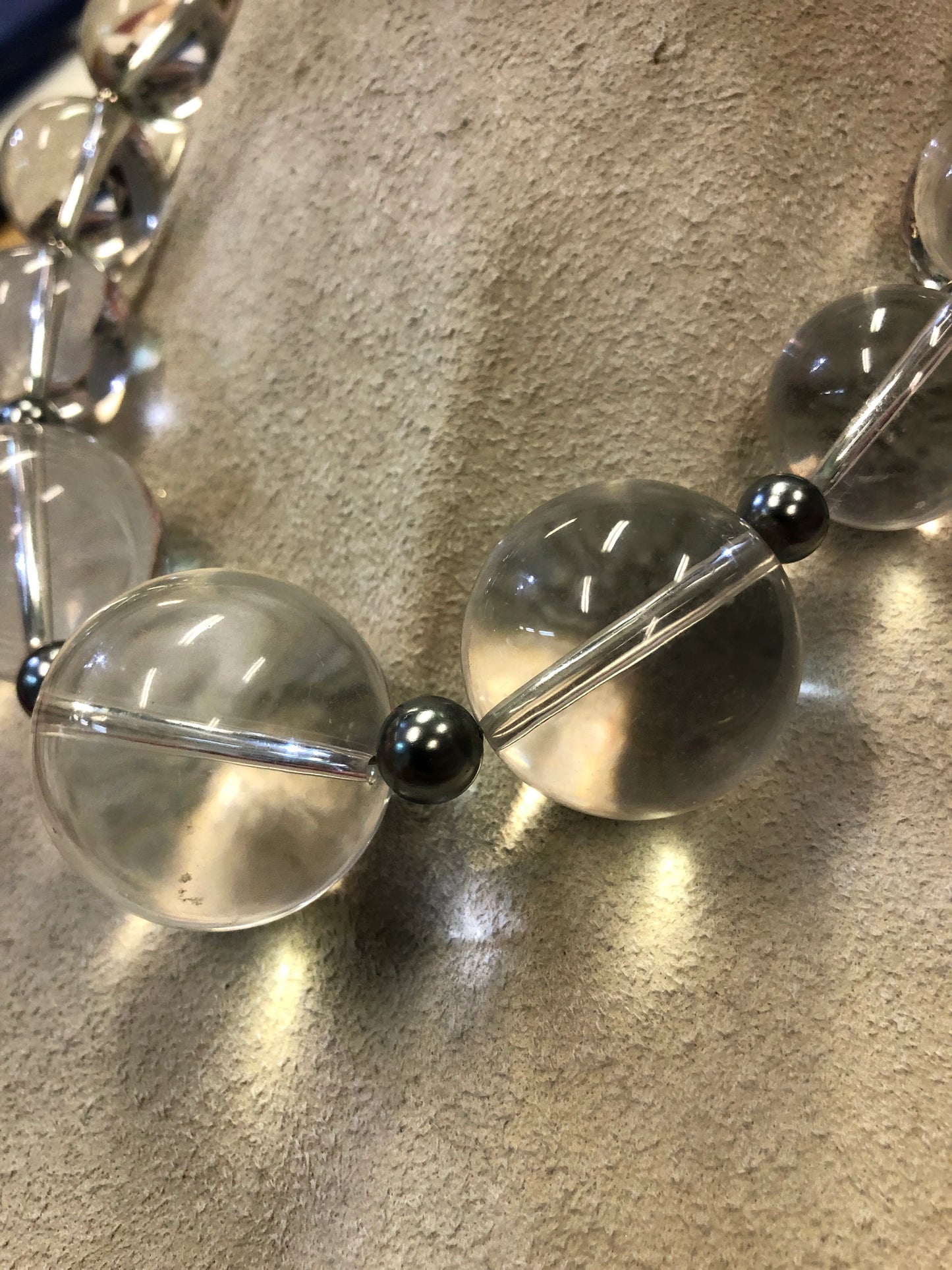 Chrome and Lucite Choker Necklace - Mid century Modern - RARE Retro