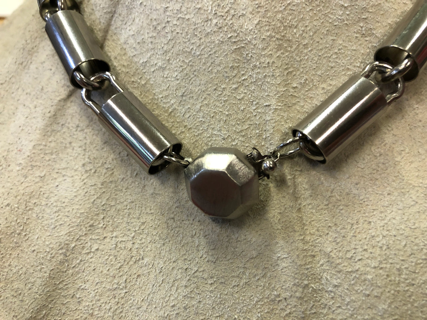 Chrome and Lucite Choker Necklace - Mid century Modern - RARE Retro