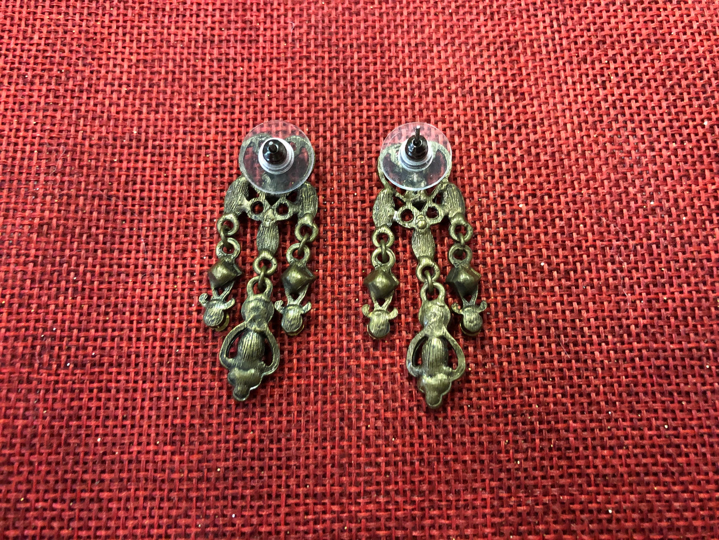 Vintage Dangling Emerald Earrings