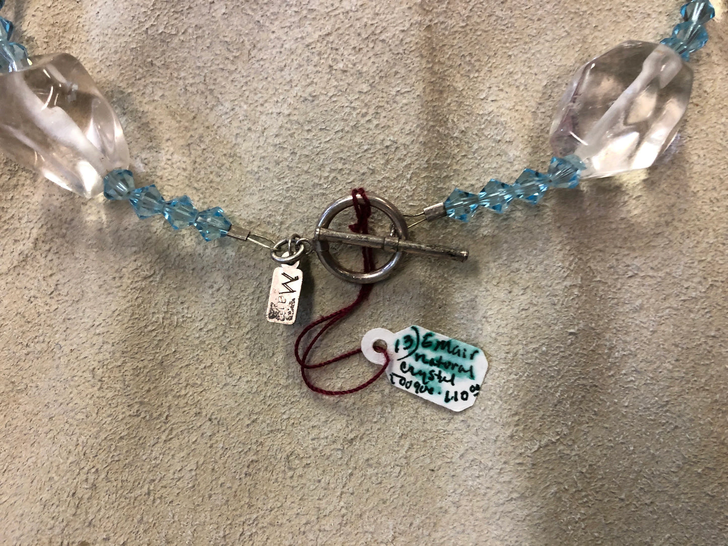 Something Blue Turquoise And Crystal Necklace - Vintage