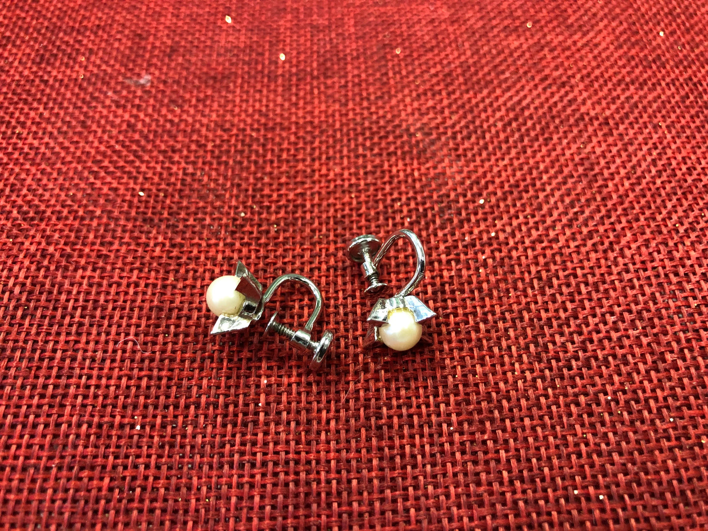 Cultured Pearl Sterling Silver Star Earrings