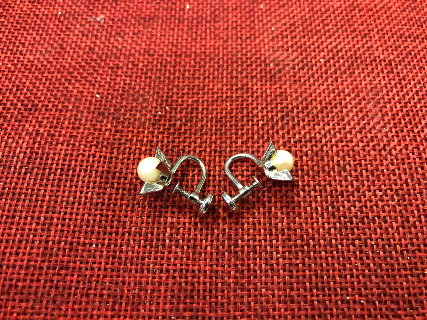 Cultured Pearl Sterling Silver Star Earrings