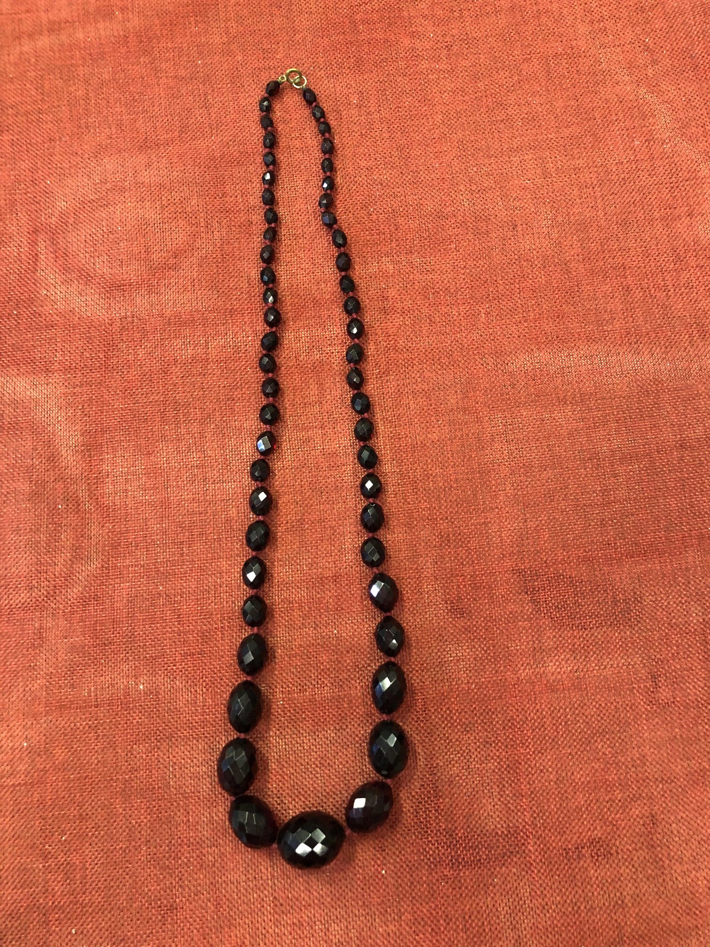 Cherry Necklace with Faceted, Graduated Beads - Vintage 1930s