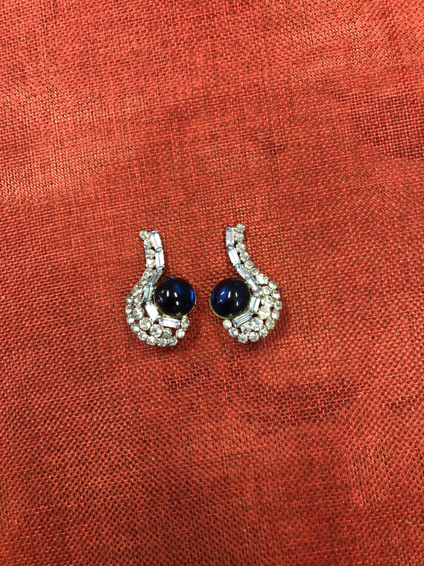 Blue Clasp Earrings - Vintage