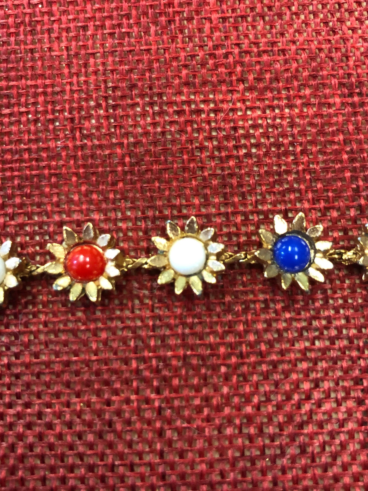 Floral Red, White, and Blue Bracelet - Perfect Election Day or Independence Day Accessory