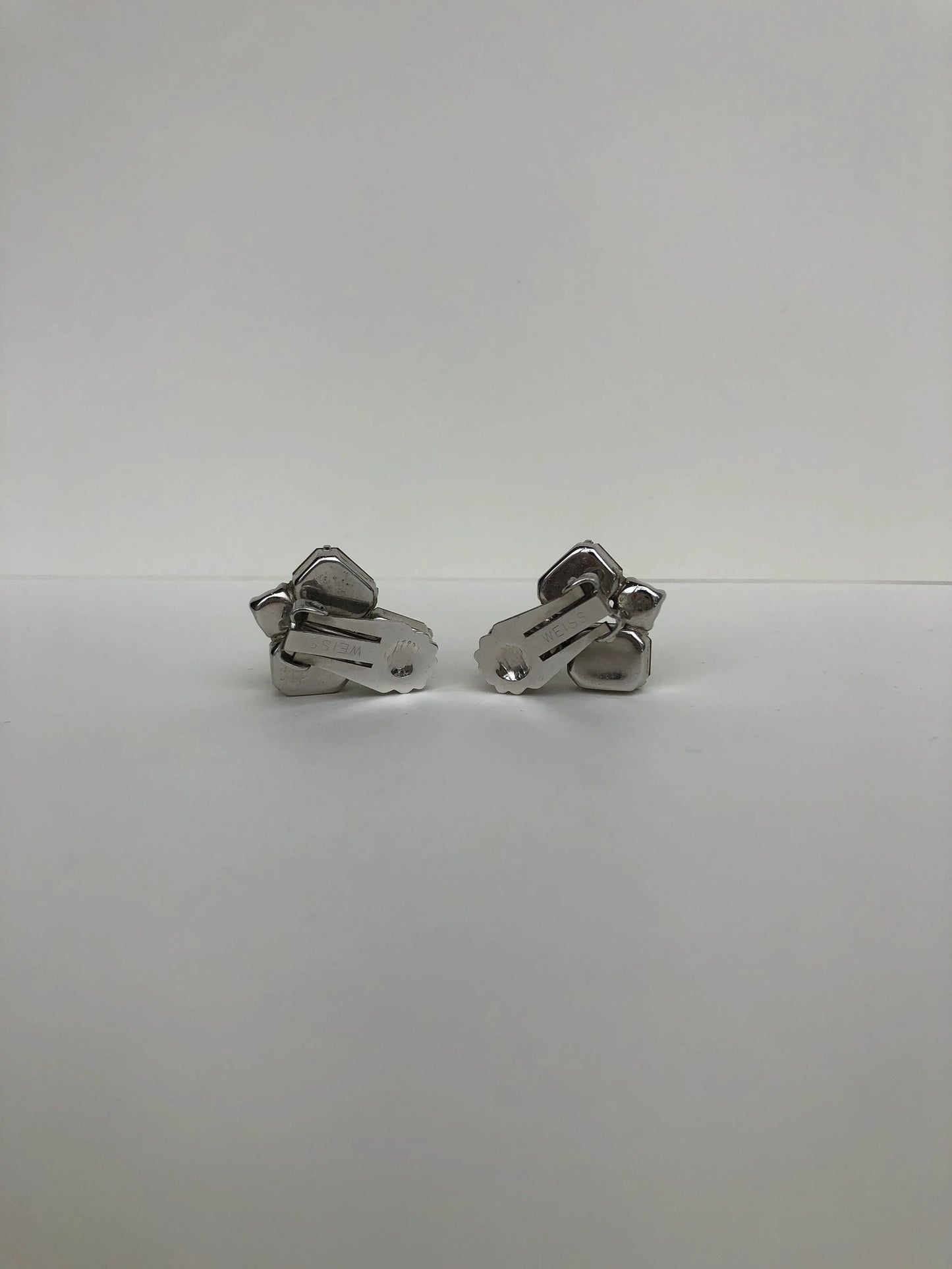 Weiss Rhinestone Clip-On Earrings - Vintage Jewelry