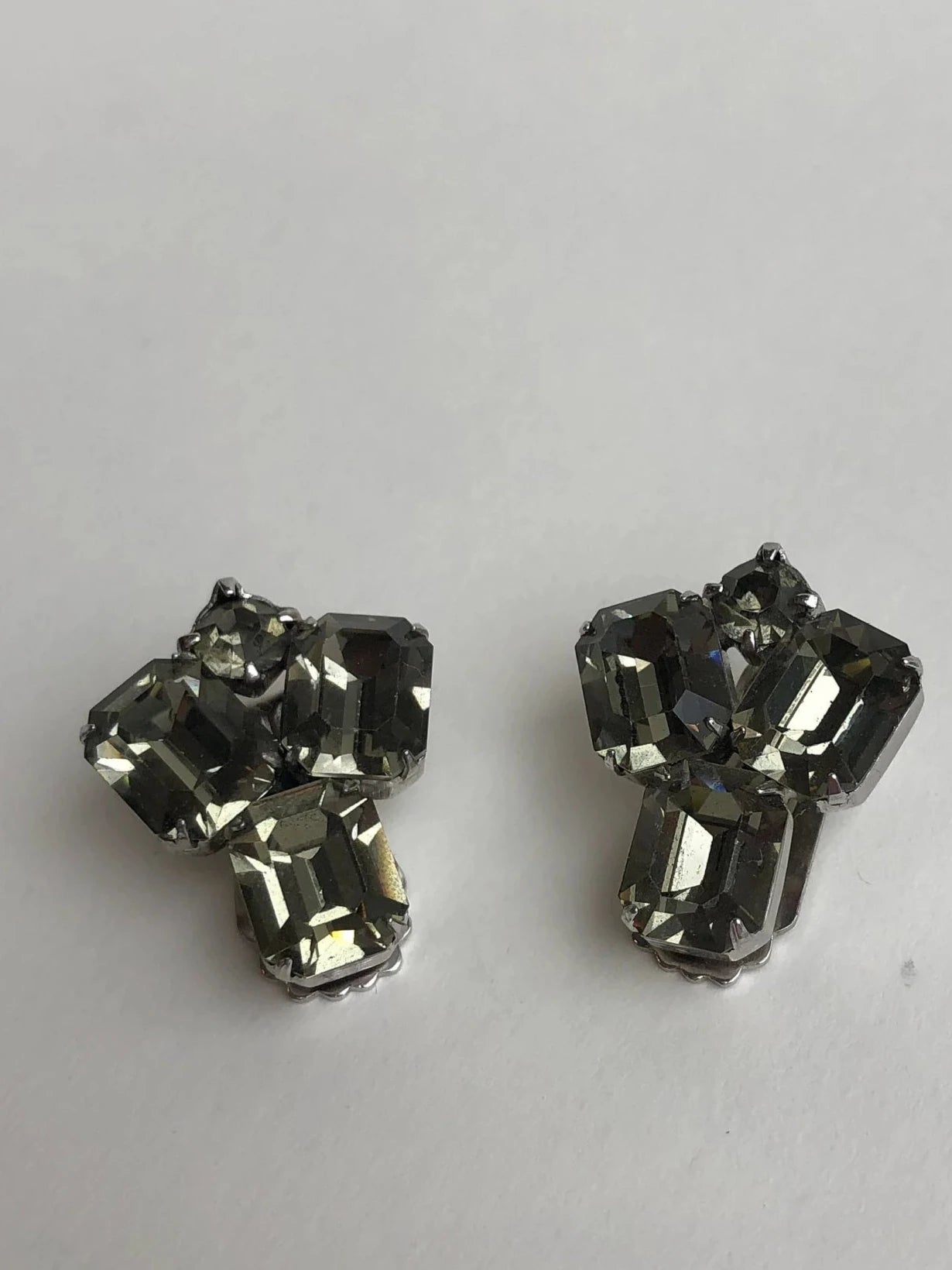 Weiss Rhinestone Clip-On Earrings - Vintage Jewelry