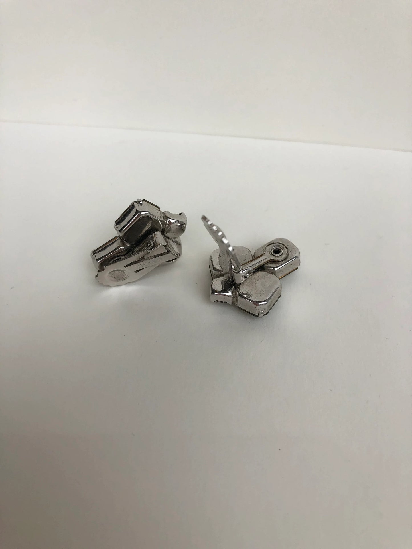 Weiss Rhinestone Clip-On Earrings - Vintage Jewelry