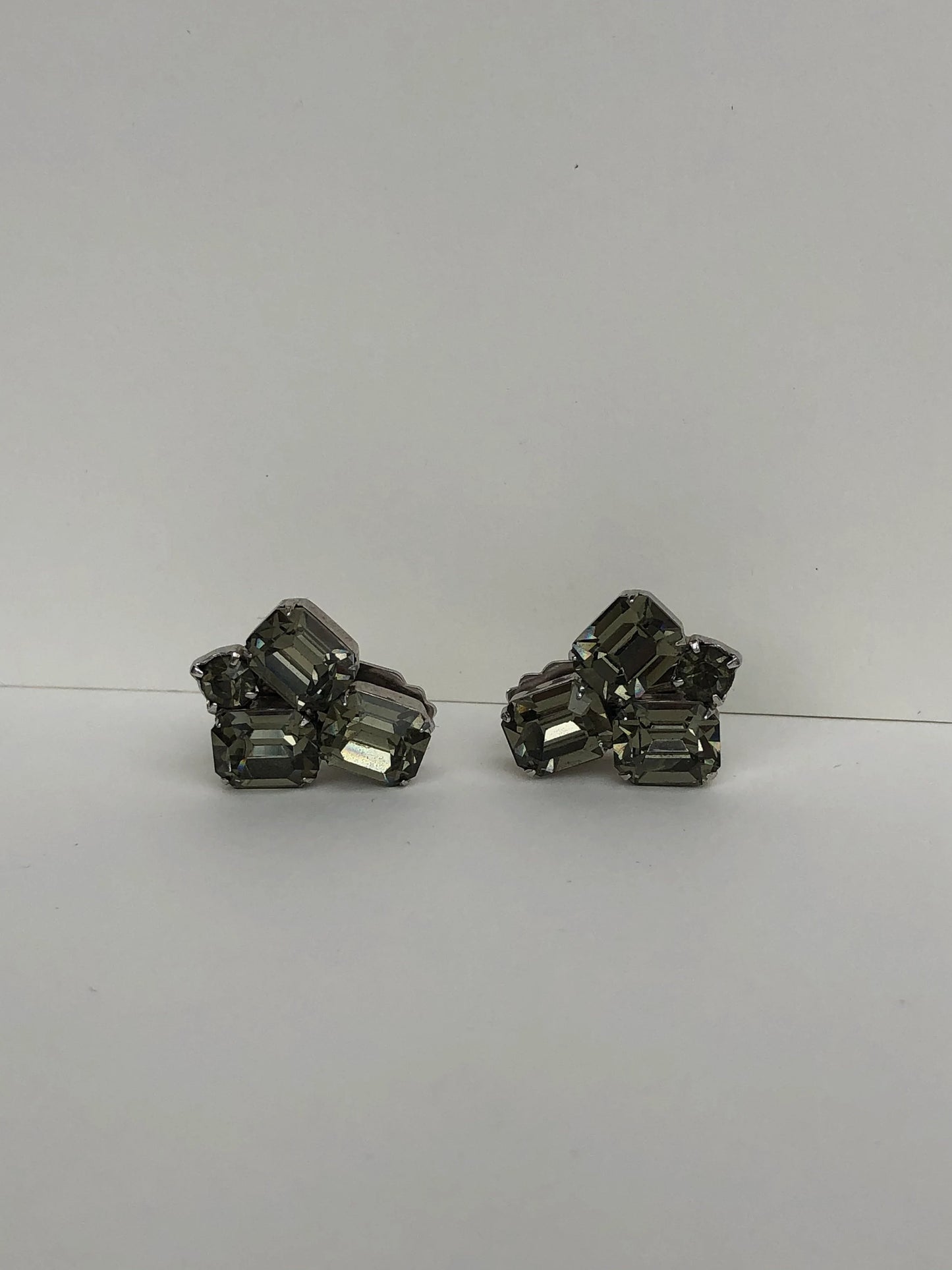 Weiss Rhinestone Clip-On Earrings - Vintage Jewelry
