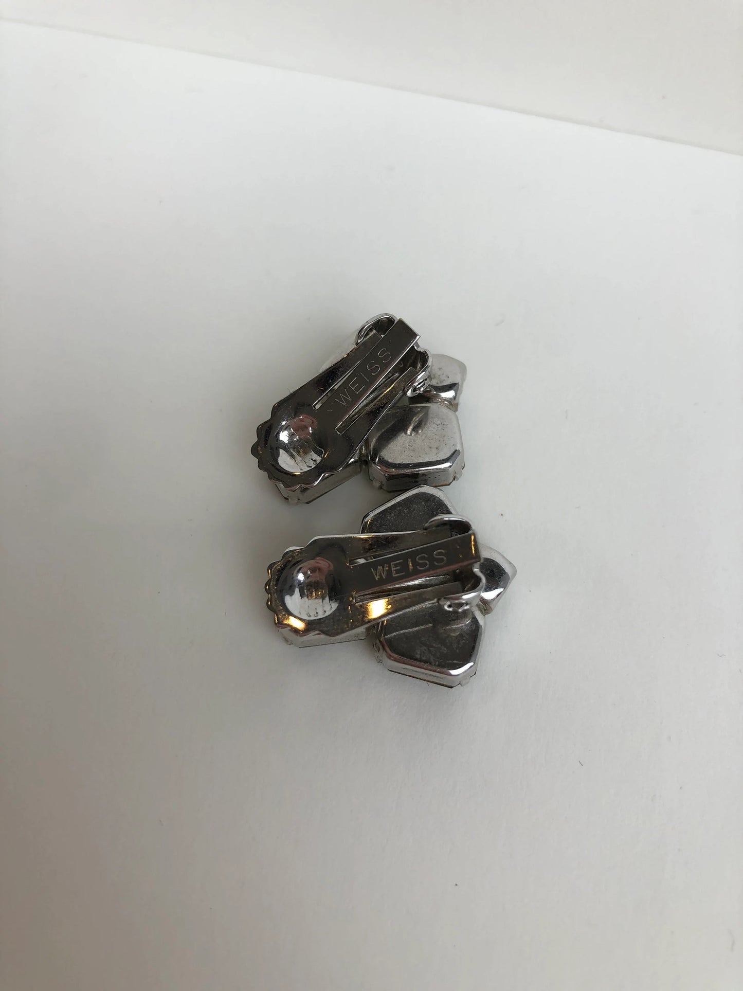 Weiss Rhinestone Clip-On Earrings - Vintage Jewelry