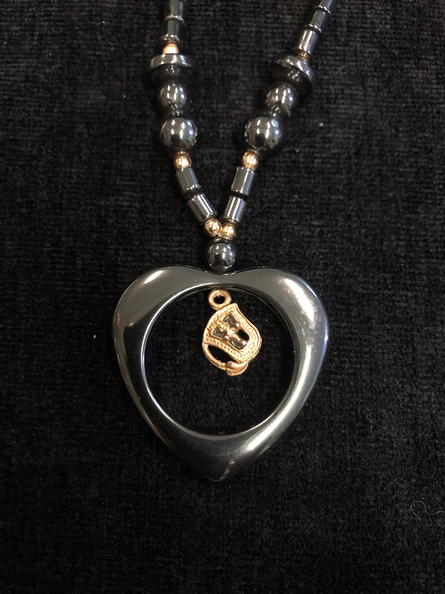 Hematite Heart Necklace