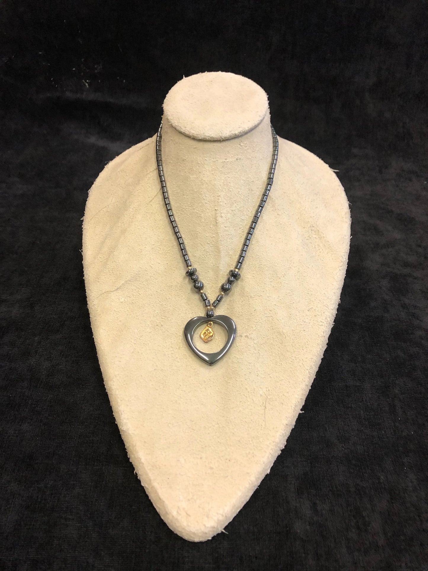 Hematite Heart Necklace