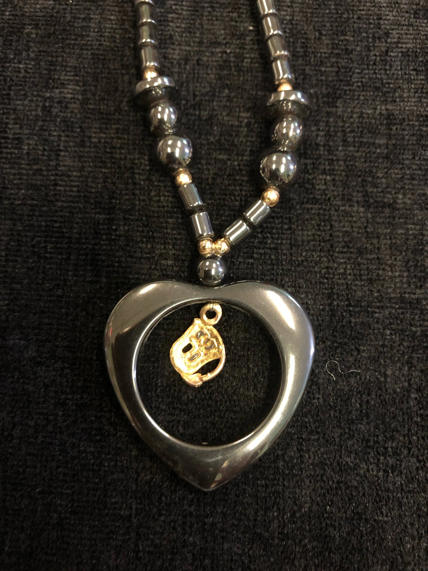 Hematite Heart Necklace