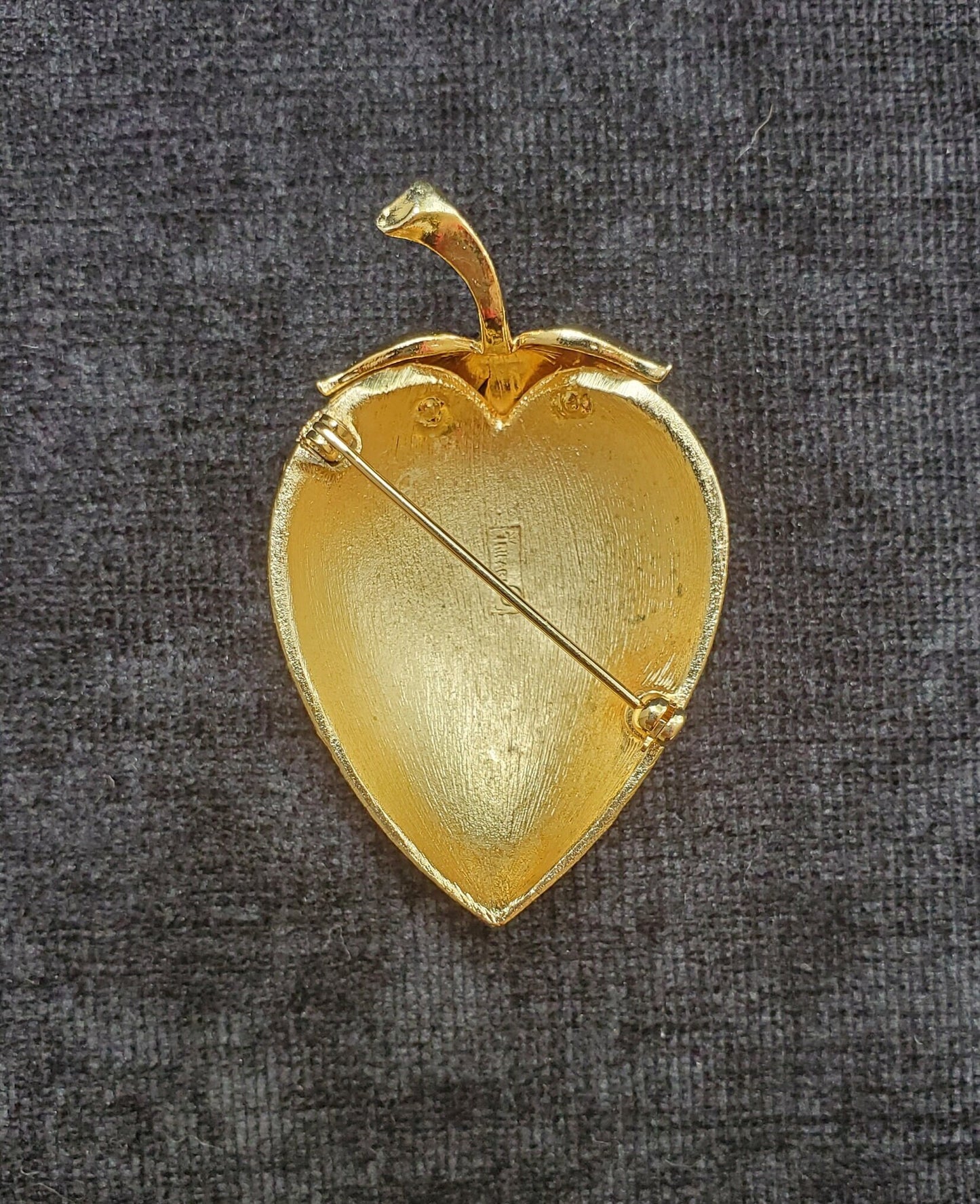 Crown Trifari 3d Gold tone Strawberry Pin/Brooch 1962