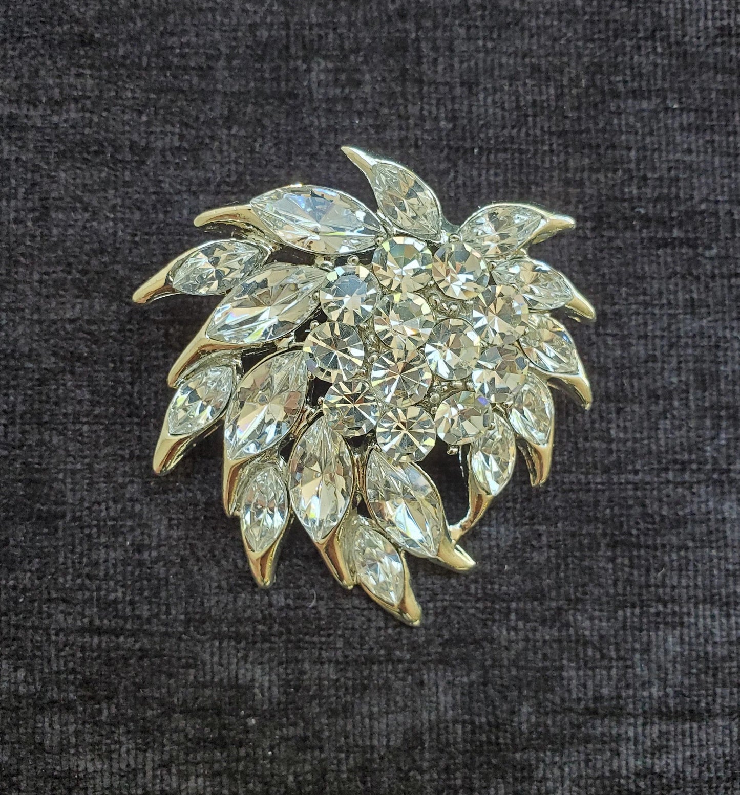 Cascading Swirled Crystal Pin/Brooch