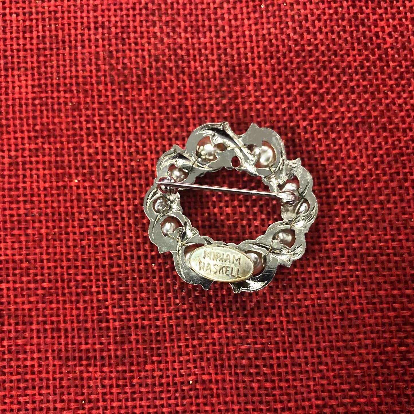 Rare Miriam Haskell Pearl Wreath Brooch/Pin