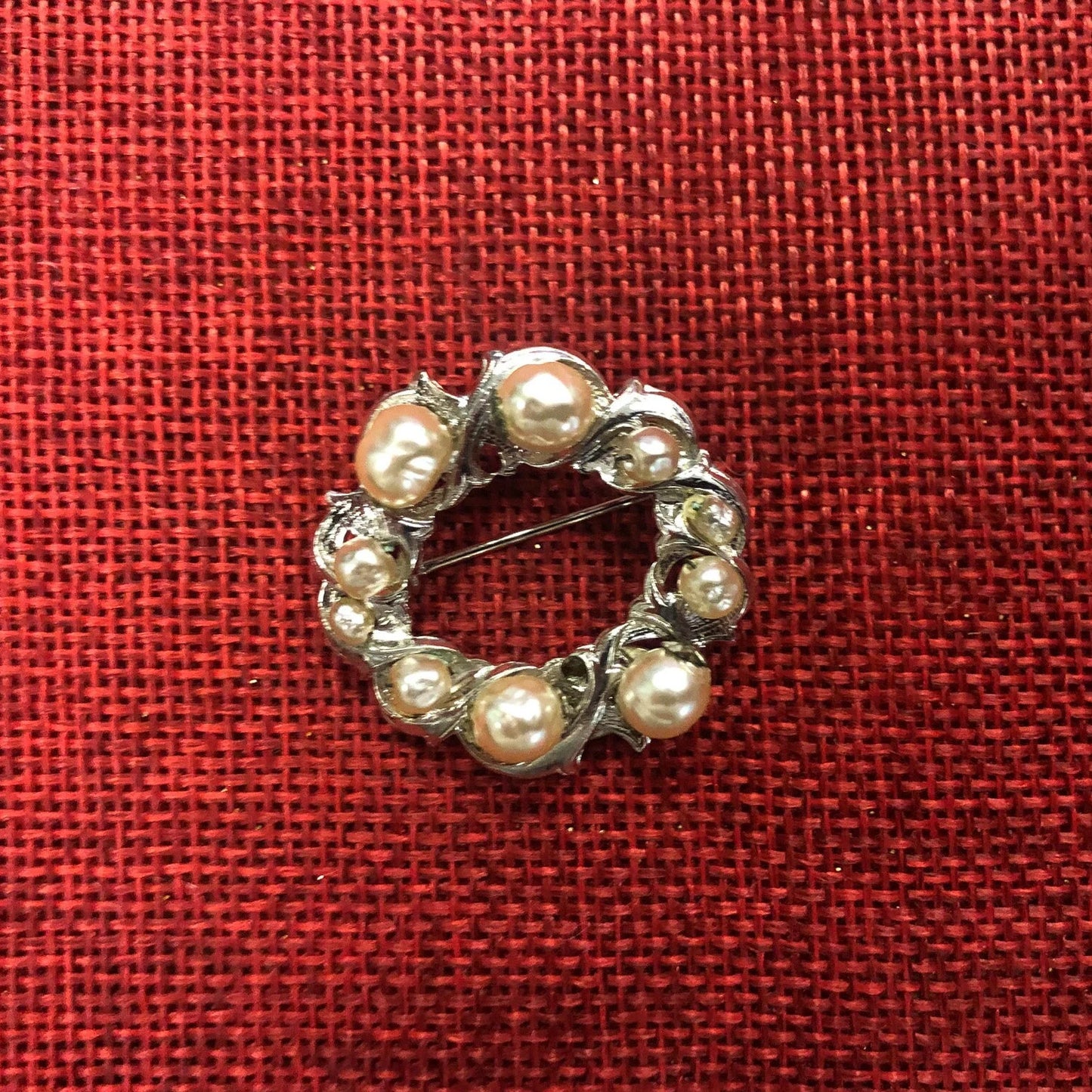 Rare Miriam Haskell Pearl Wreath Brooch/Pin