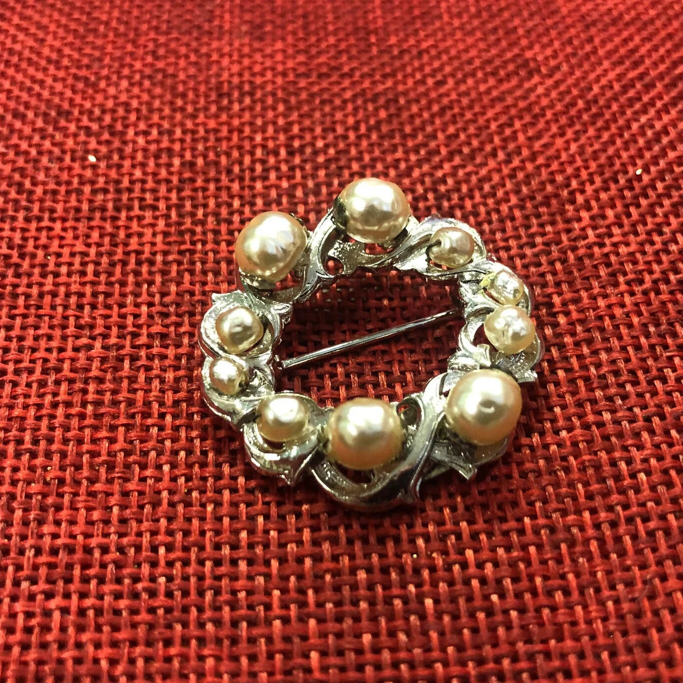 Rare Miriam Haskell Pearl Wreath Brooch/Pin