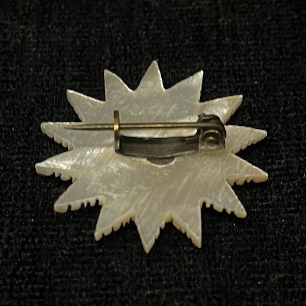 Mother of Pearl Snowflake Brooch/Pin - Natural Jewelry