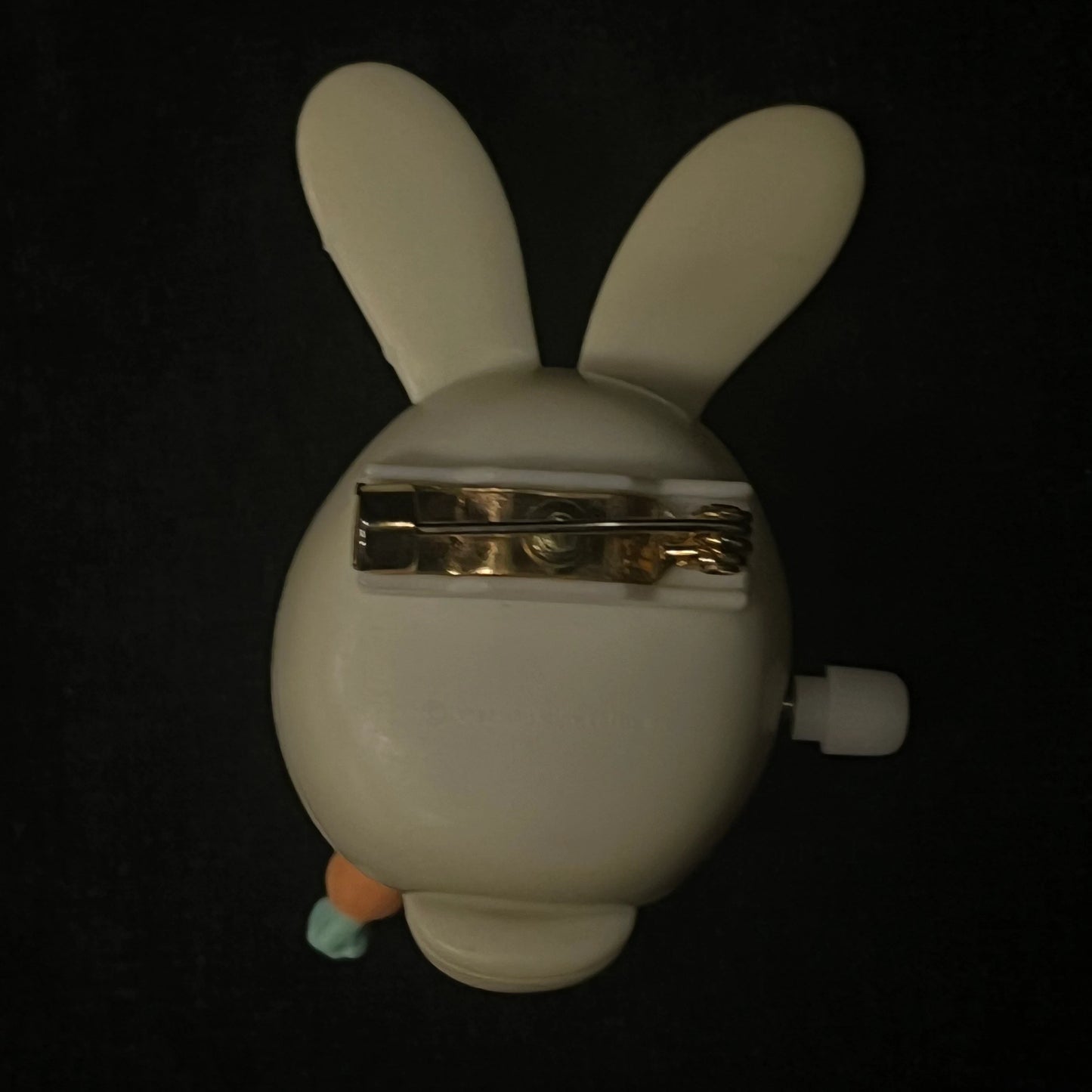 Wind Up Bunny Brooch/Pin Moveable Mouth