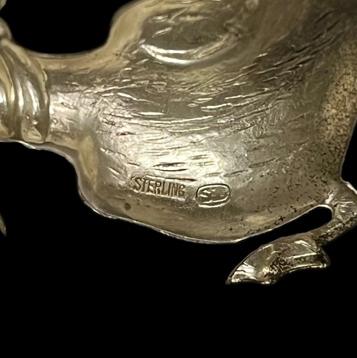 Sweet Duckling with Bonnet .925 Silver Brooch, Silverman Corp.