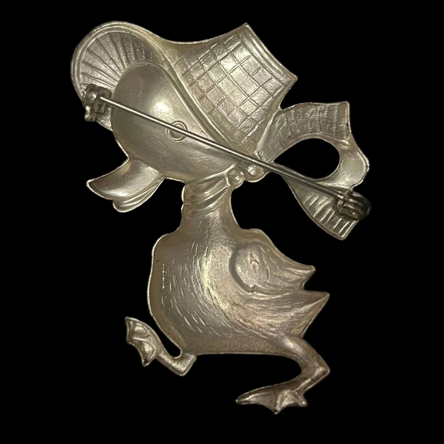 Sweet Duckling with Bonnet .925 Silver Brooch, Silverman Corp.