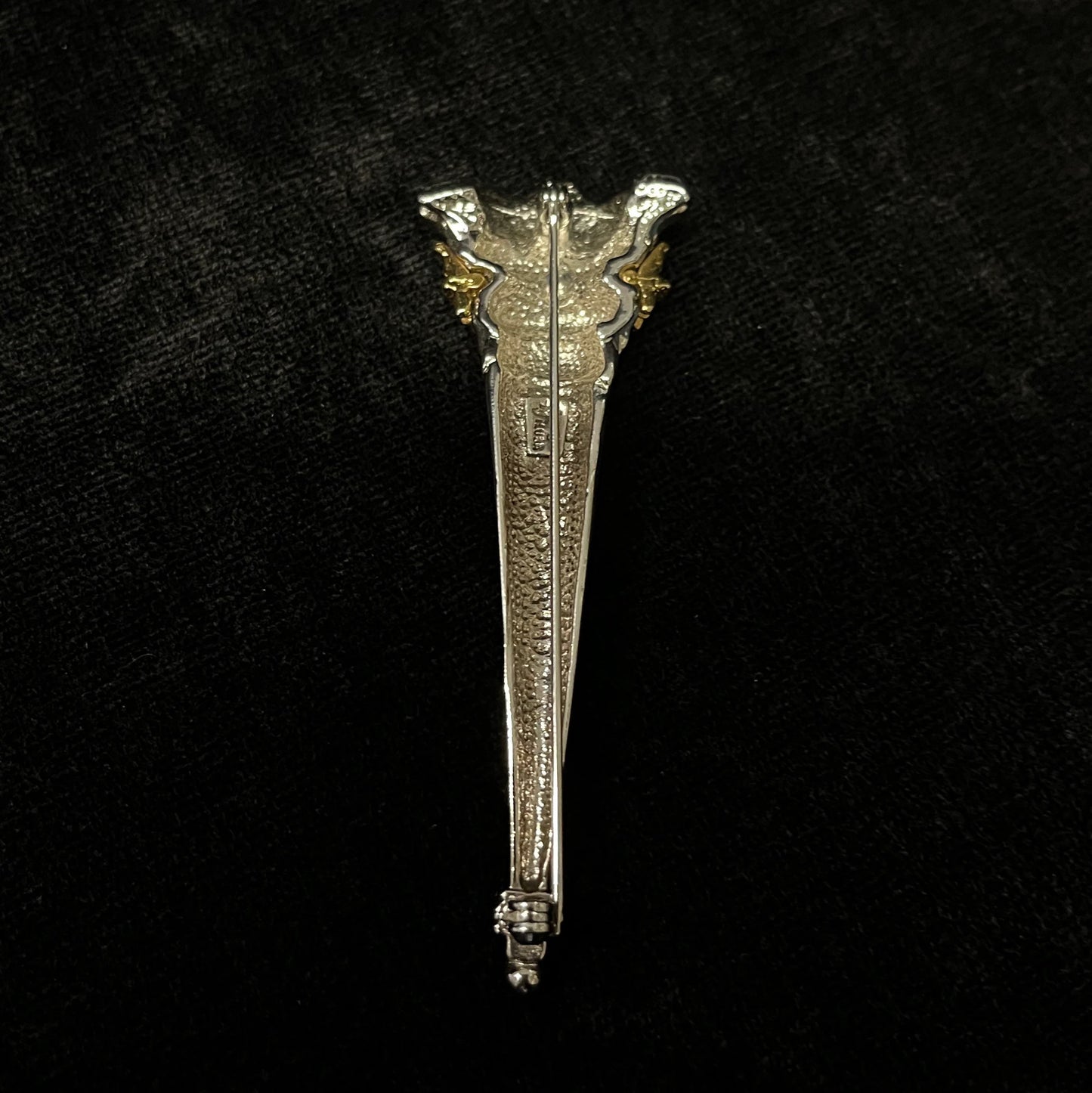 Coronation Piece Silver Brooch Gold Accent
