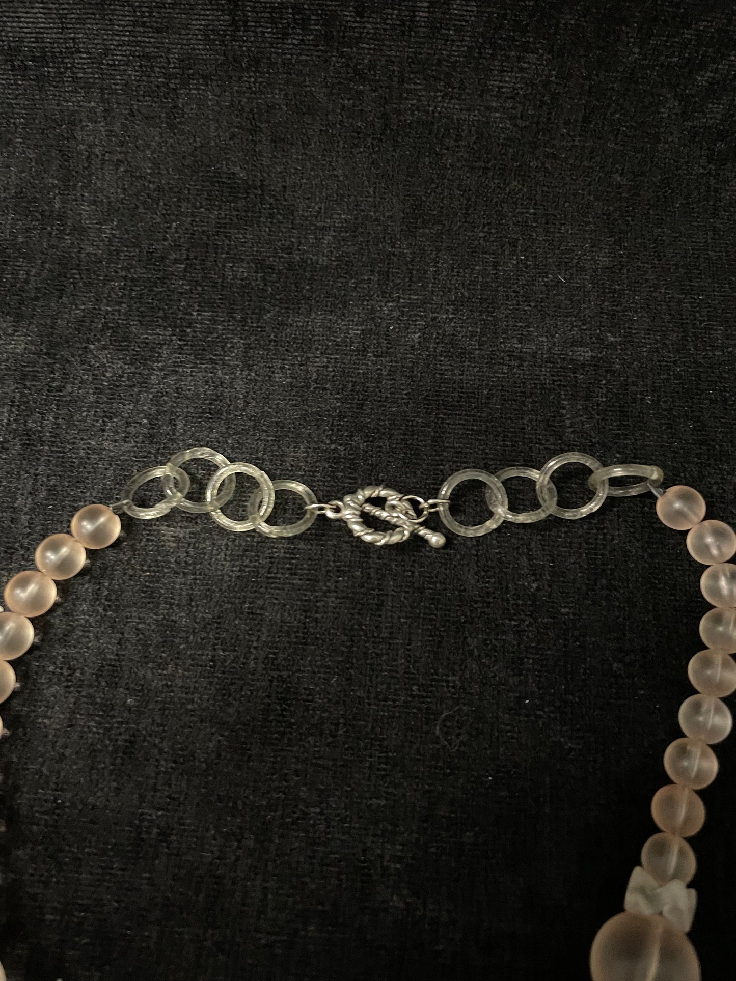 Pale Pink Delicate Lucite Blossom Necklace - Perfect for Bride or Prom Night