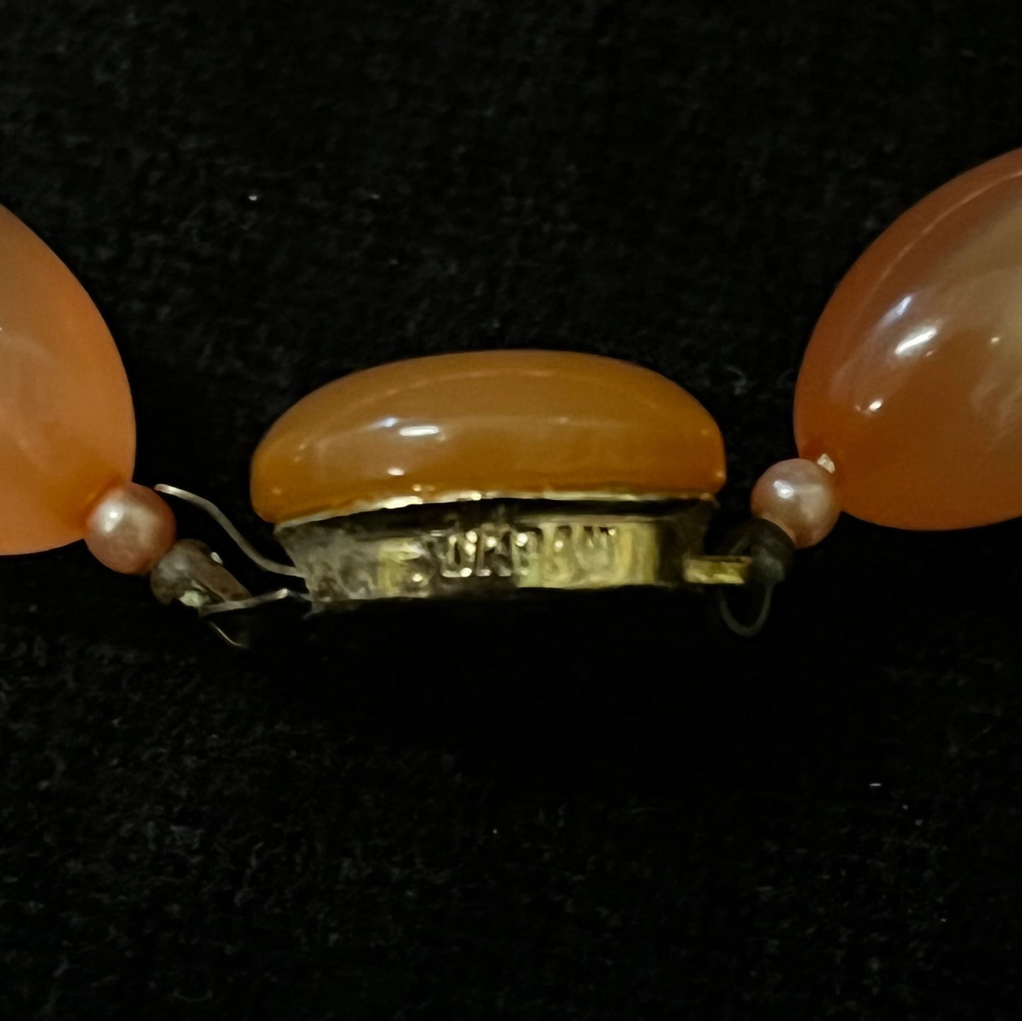 Rosy Lucite Matinee Necklace and Clip-On Earrings Set