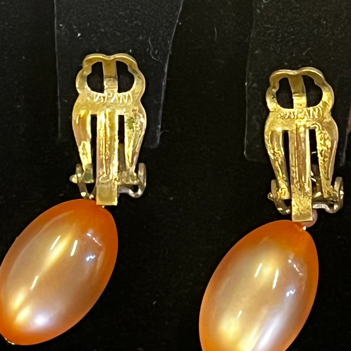 Rosy Lucite Matinee Necklace and Clip-On Earrings Set