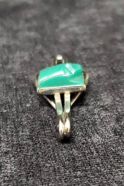 Carved Jade Mask and Silver Tie Clip - 1940s