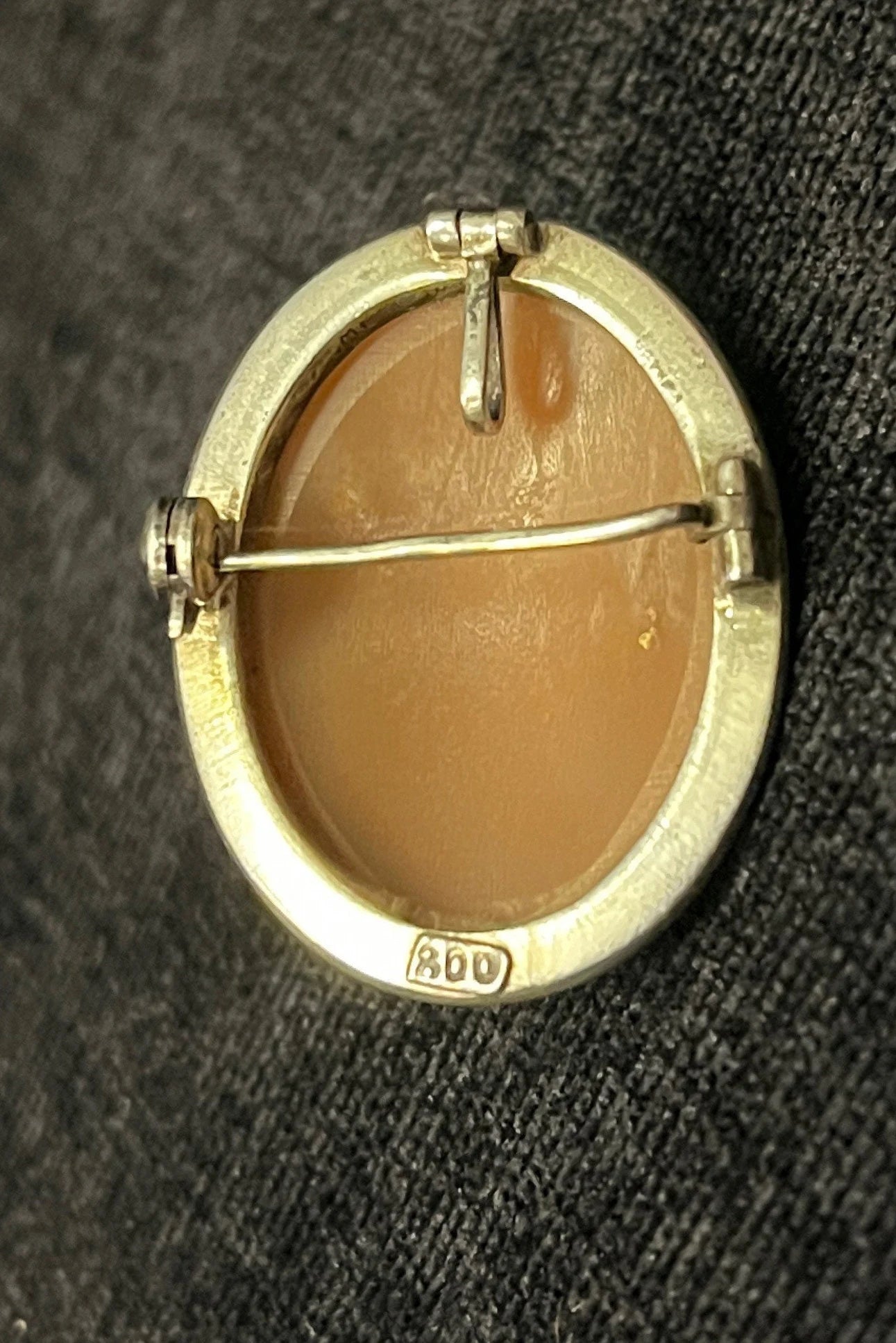 800 Silver (English) Carved Pink Shell Cameo Pendant and Brooch/Pin