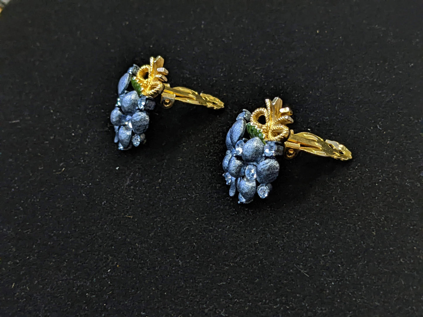Something Blue, Blue Bouquet Earrings- Wedding Perfect Vintage