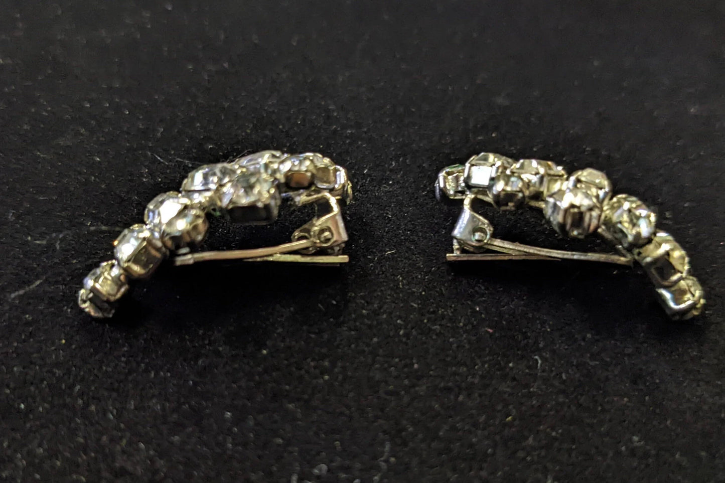 Crystal Art Deco Clip On Earrings- Perfect Vintage Bridal Jewelry