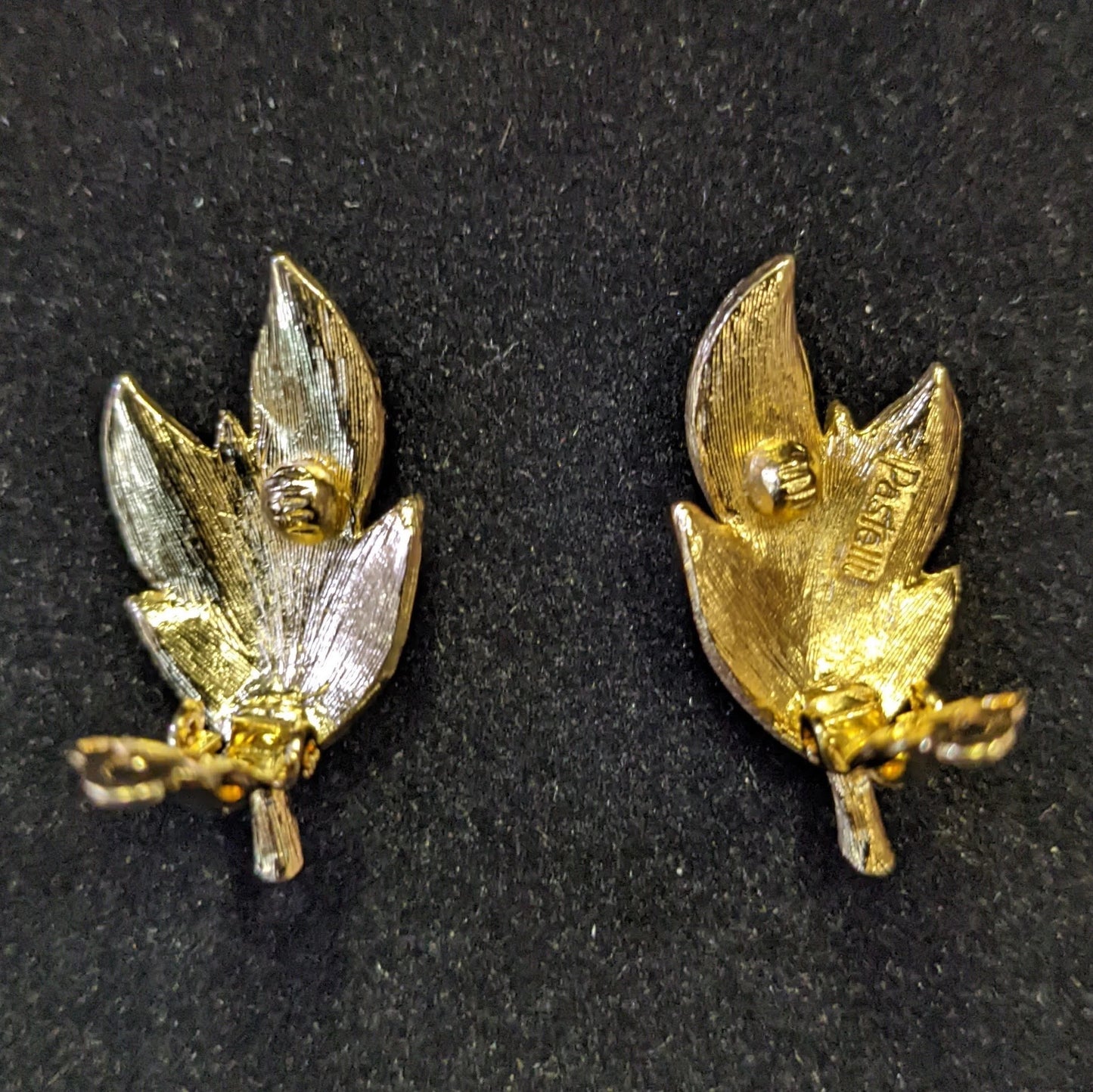 Wedding Perfect Pastelli Leaf Earrings- Vintage clip-ons