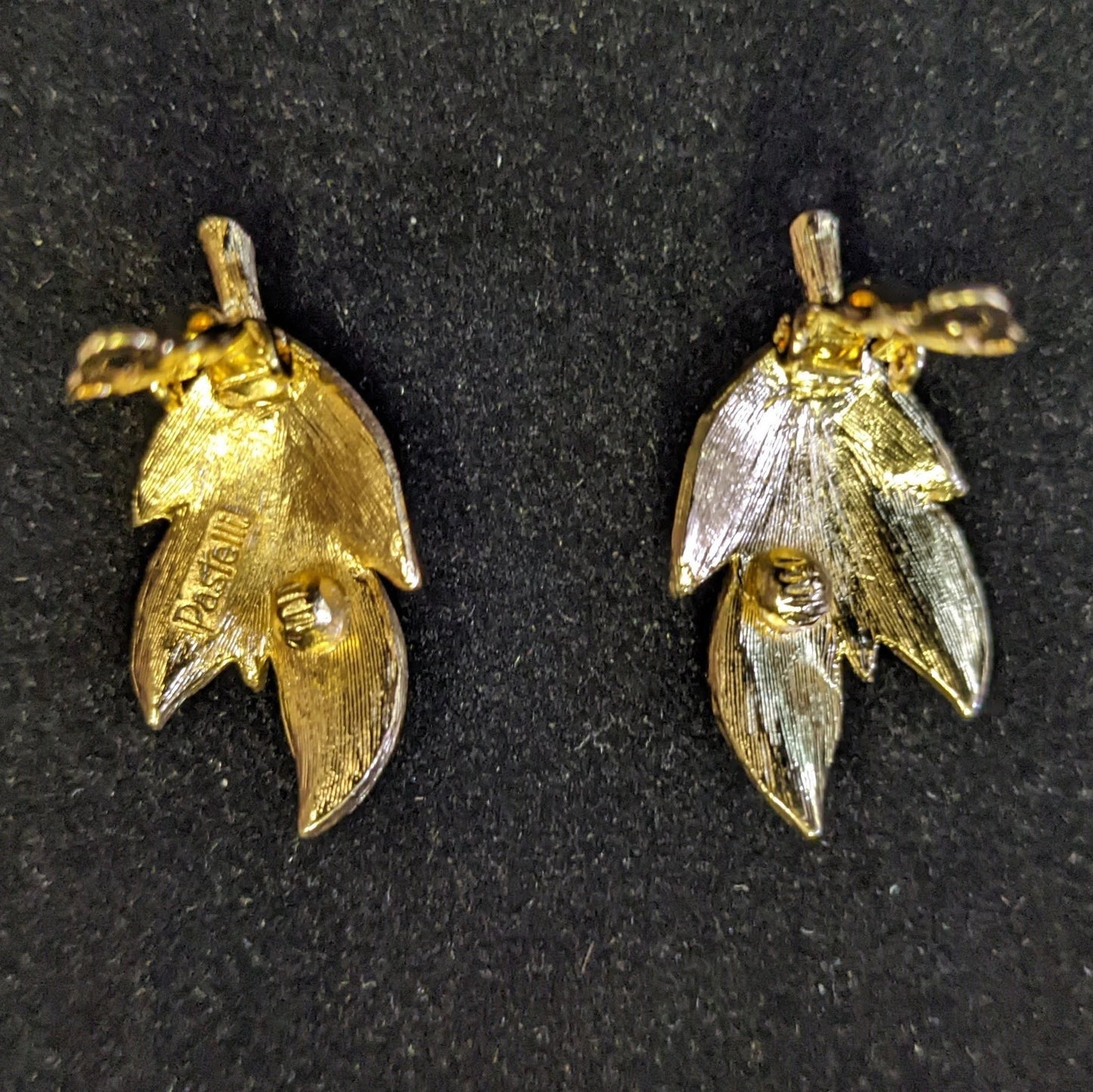 Wedding Perfect Pastelli Leaf Earrings- Vintage clip-ons