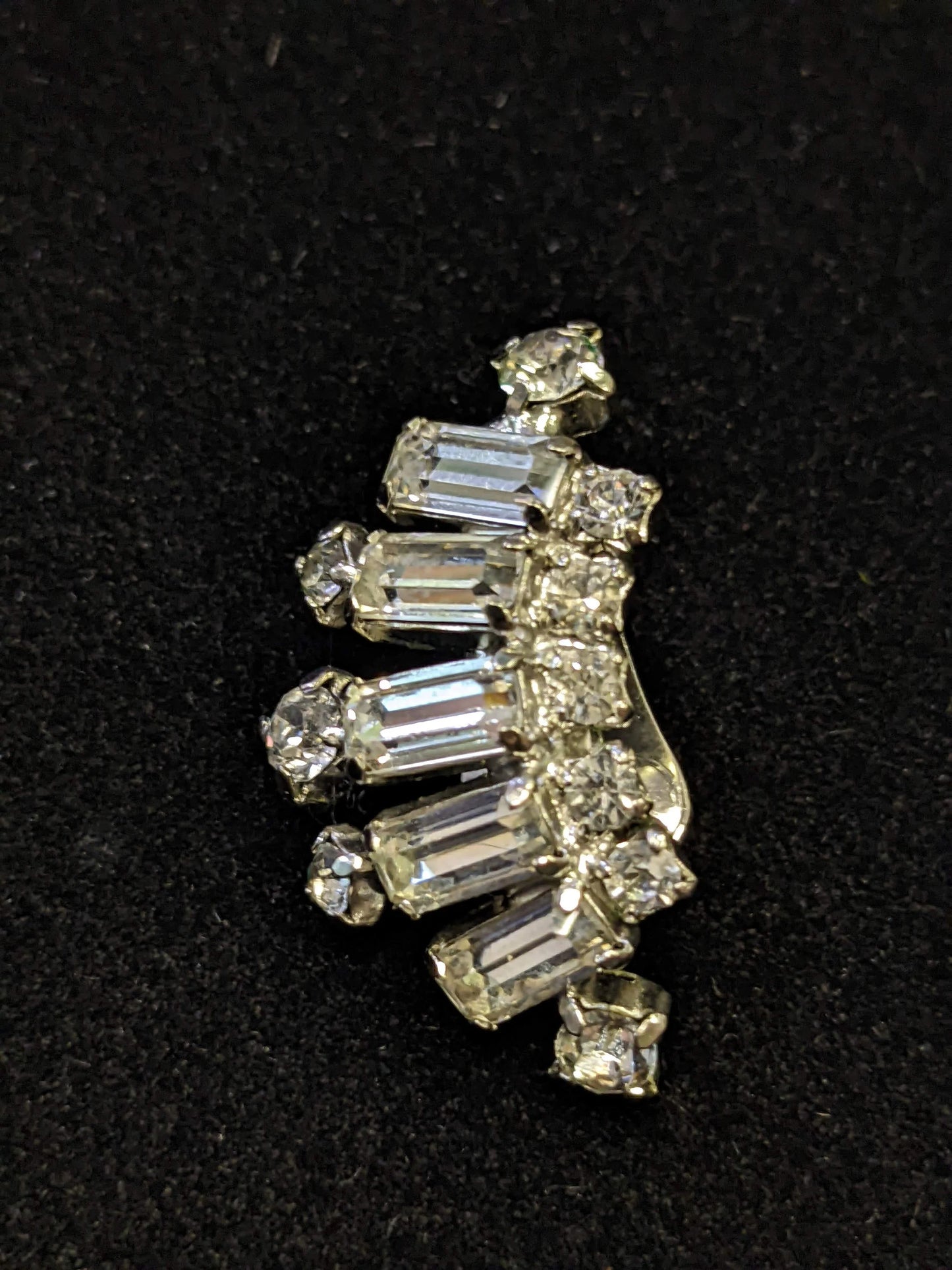 Crystal Art Deco Clip On Earrings- Perfect Vintage Bridal Jewelry