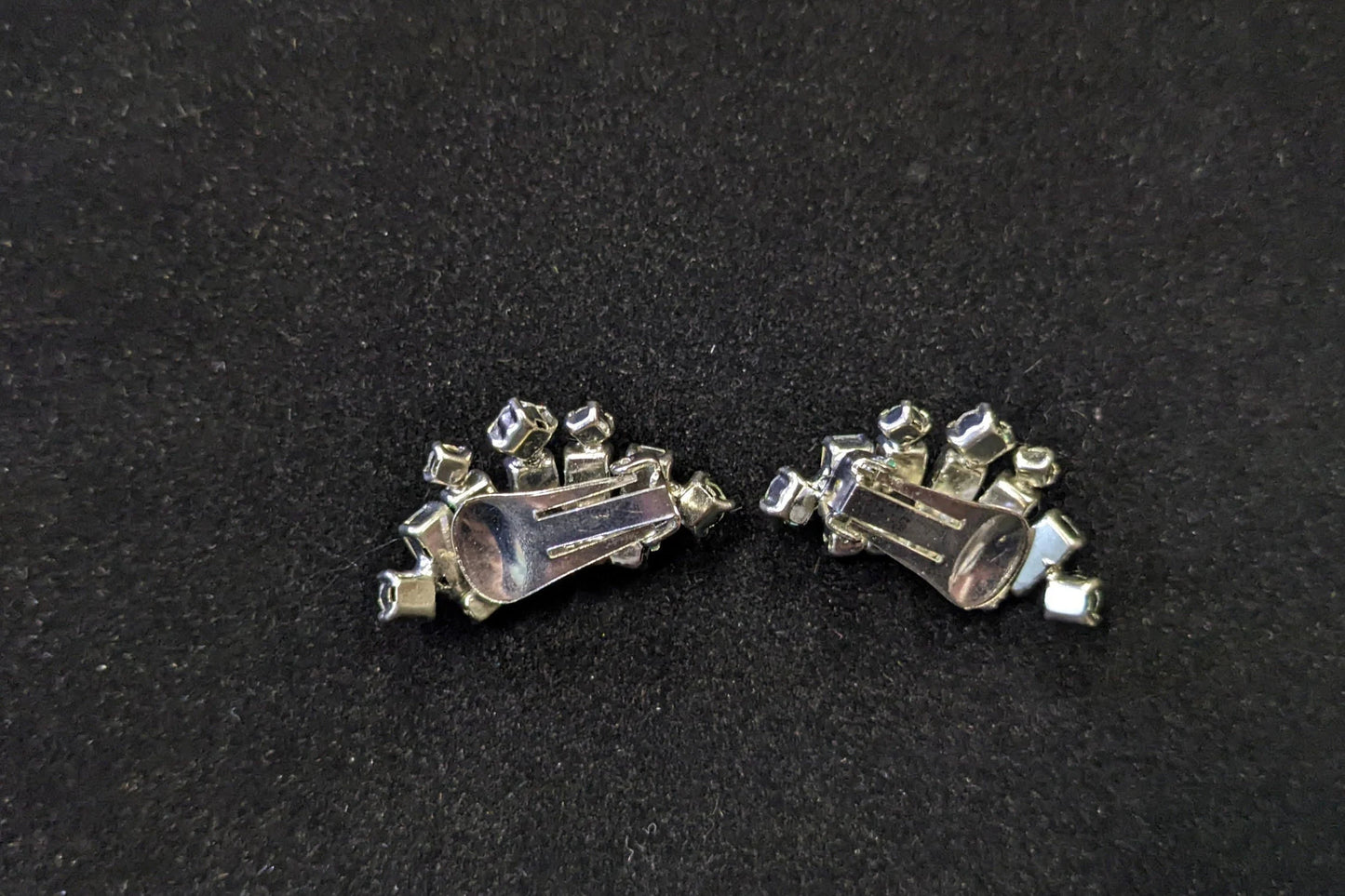Crystal Art Deco Clip On Earrings- Perfect Vintage Bridal Jewelry