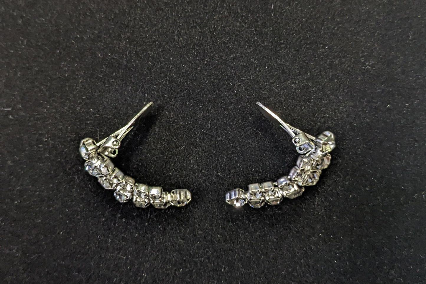 Crystal Art Deco Clip On Earrings- Perfect Vintage Bridal Jewelry
